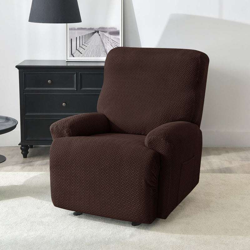 Housse Fauteuil Relax - Marron Chocolat en Jacquard Extensible