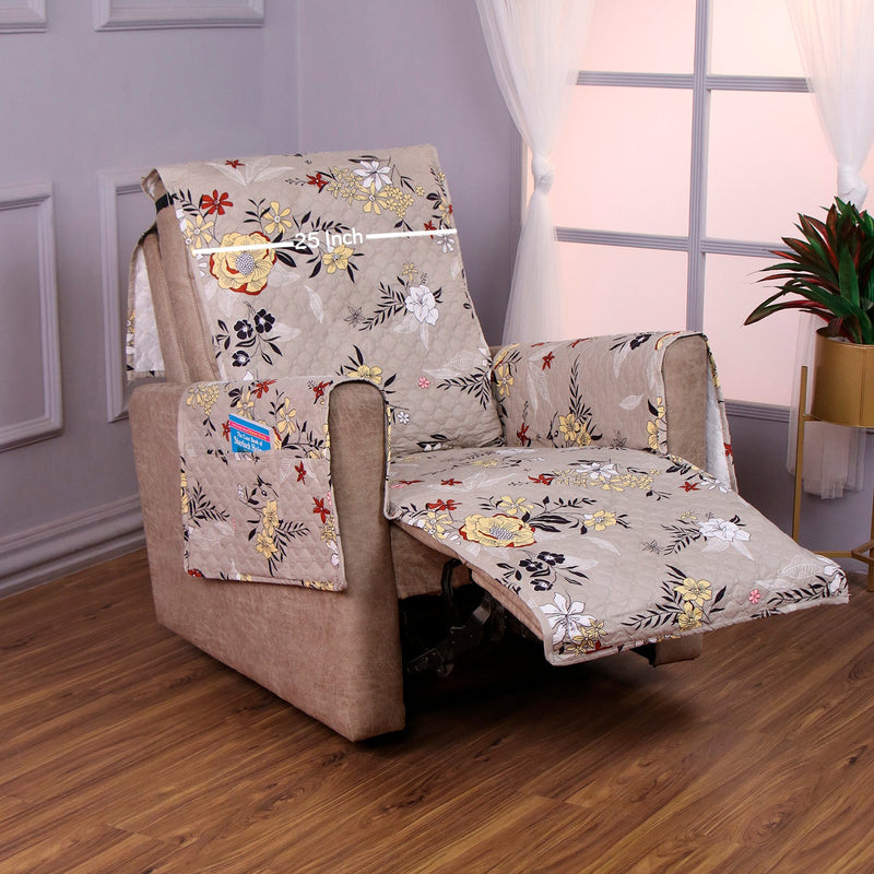 Housse de Fauteuil Relax - Gris Floral