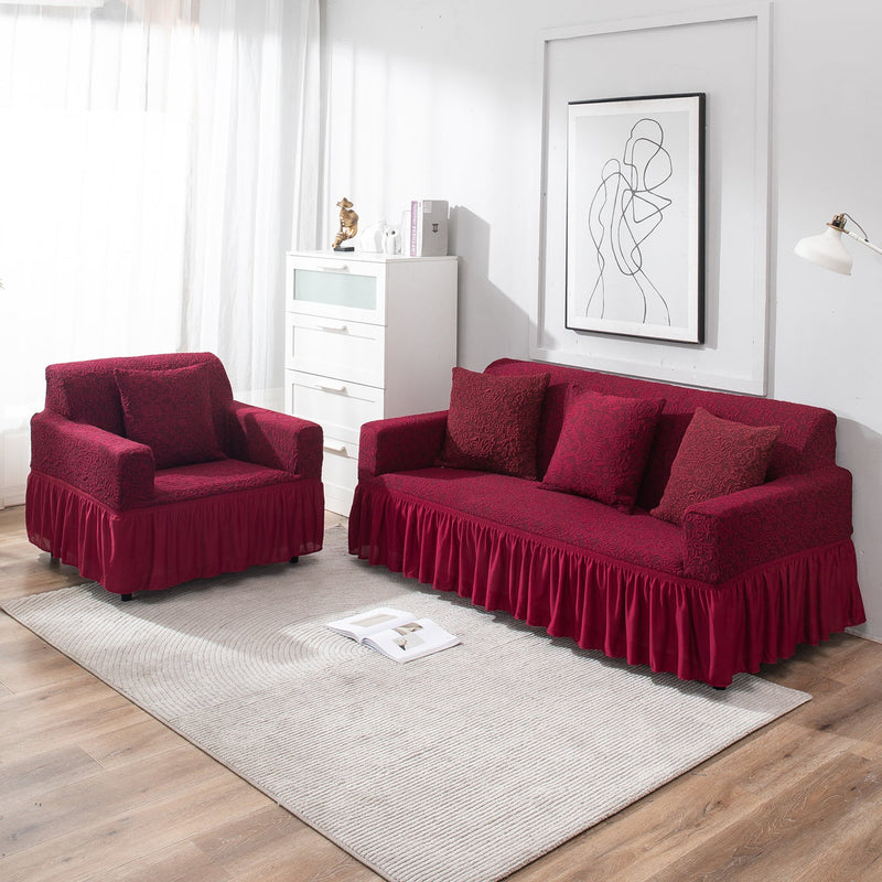 Housse de Canapé Extensible - Rouge Bordeaux