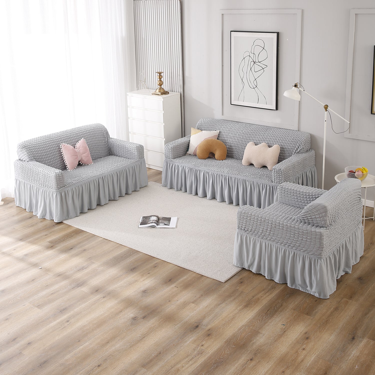 Housse de Canapé Extensible - Gris