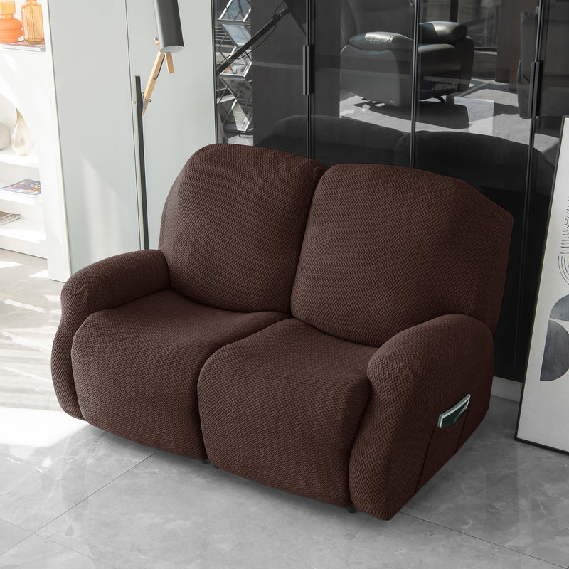 Housse Fauteuil Relax - Marron Chocolat en Jacquard Extensible