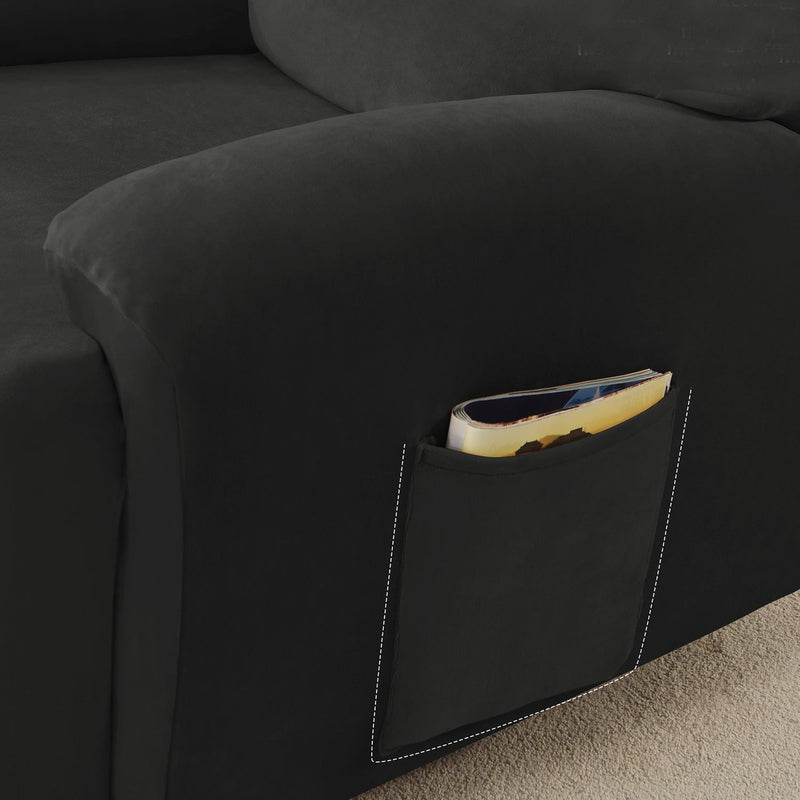 Housse de Fauteuil et Canapé Relax - Velours Noir