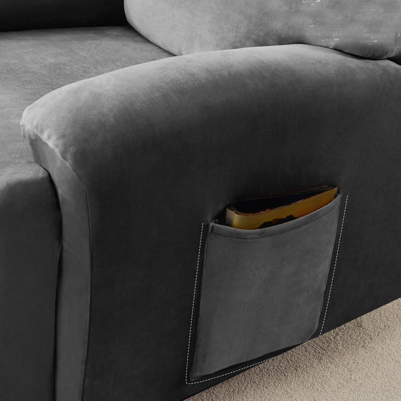 Housse de Fauteuil et Canapé Relax - Velours Gris