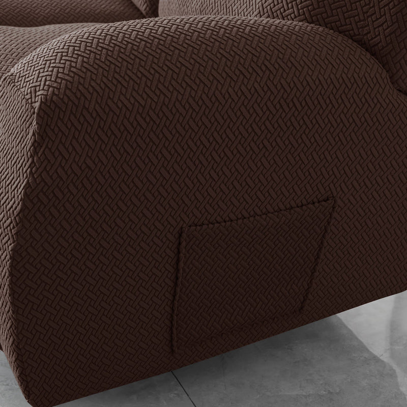 Housse Fauteuil Relax - Marron Chocolat en Jacquard Extensible