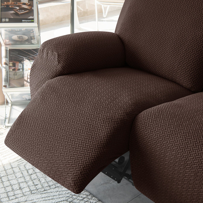 Housse Fauteuil Relax - Marron Chocolat en Jacquard Extensible