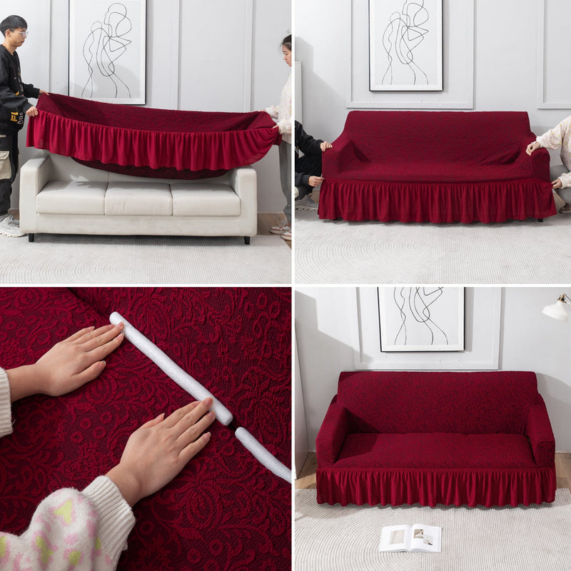 Housse de Canapé Extensible - Rouge Bordeaux