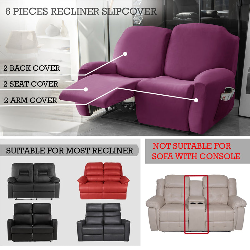 Housse de Fauteuil et Canapé Relax - Velours Mauve