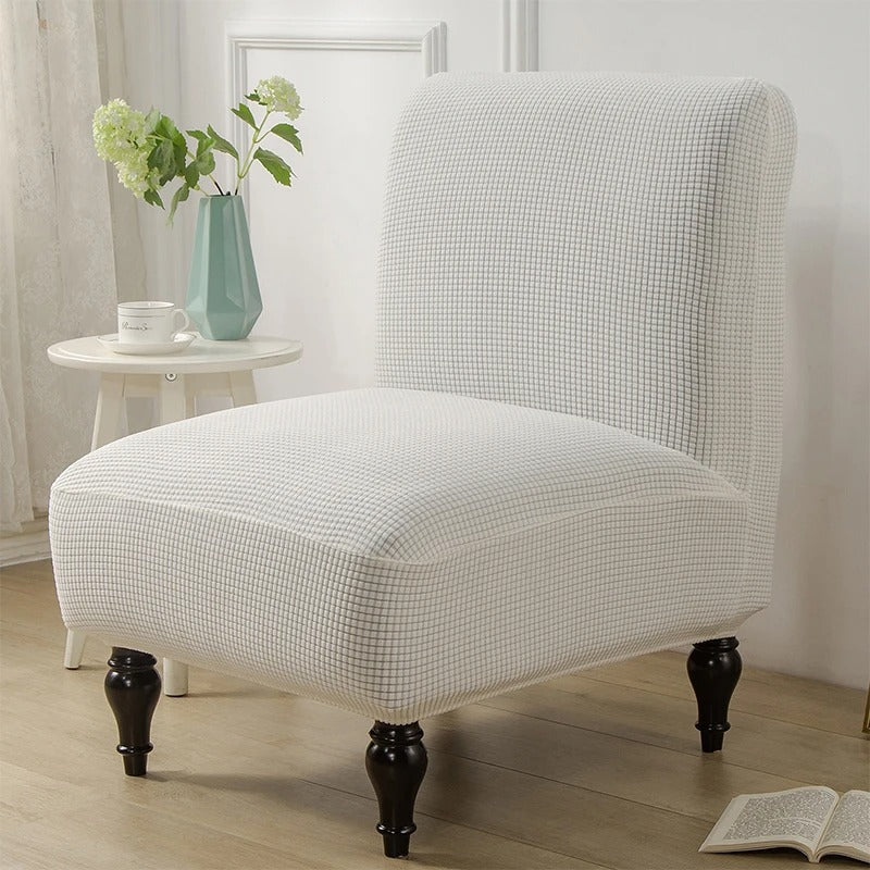 Housse Fauteuil Crapaud Jacquard -  Blanc