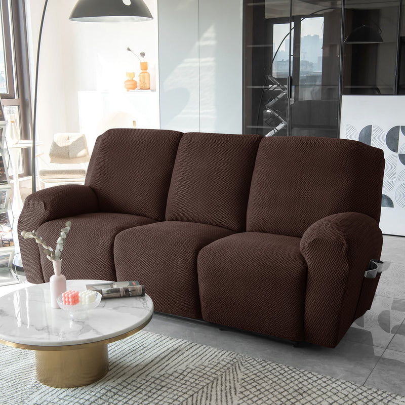 Housse Fauteuil Relax - Marron Chocolat en Jacquard Extensible