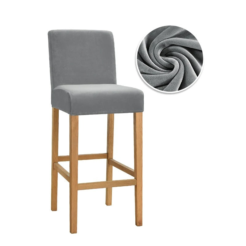 Housse chaises de Bar Velours Gris Anthractie