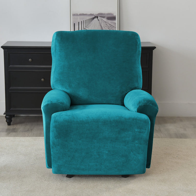 Housse de Fauteuil et Canapé Relax - Velours Bleu Turquoise