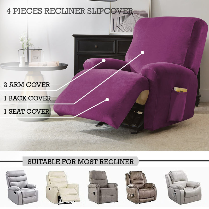 Housse de Fauteuil et Canapé Relax - Velours Mauve