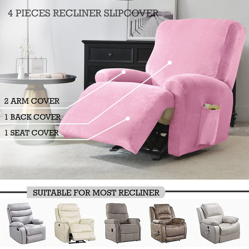 Housse de Fauteuil et Canapé Relax - Velours Rose