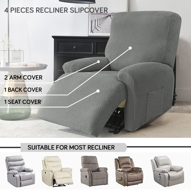 Housse de Fauteuil Relax - Gris Jacquard