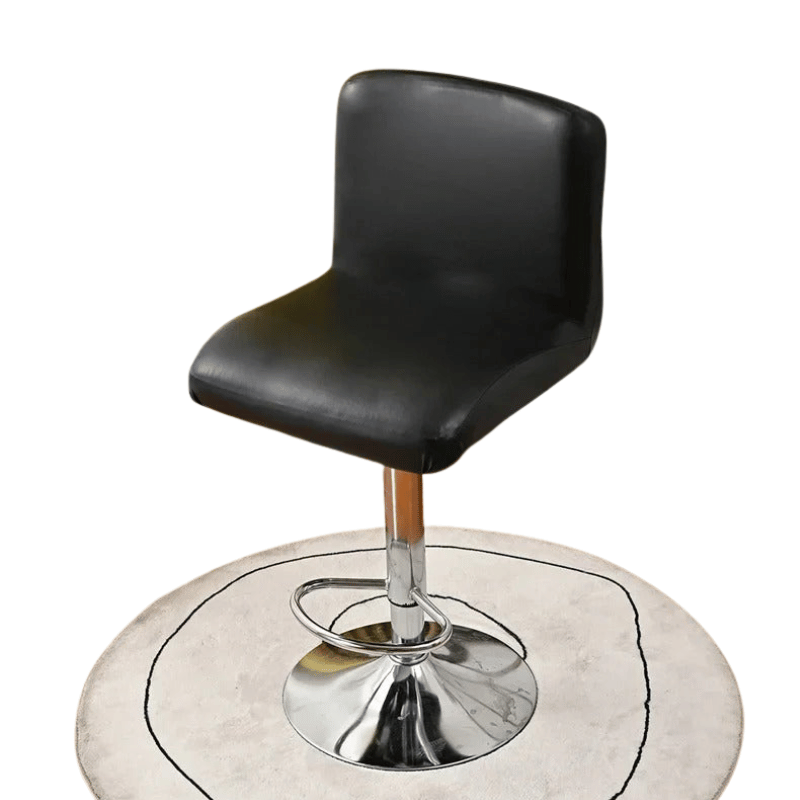 Housse Tabouret de Bar Simili Cuir Imperméable Noir