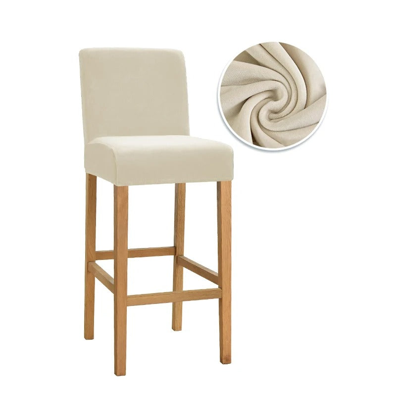 Housse chaises de Bar Velours Blanc