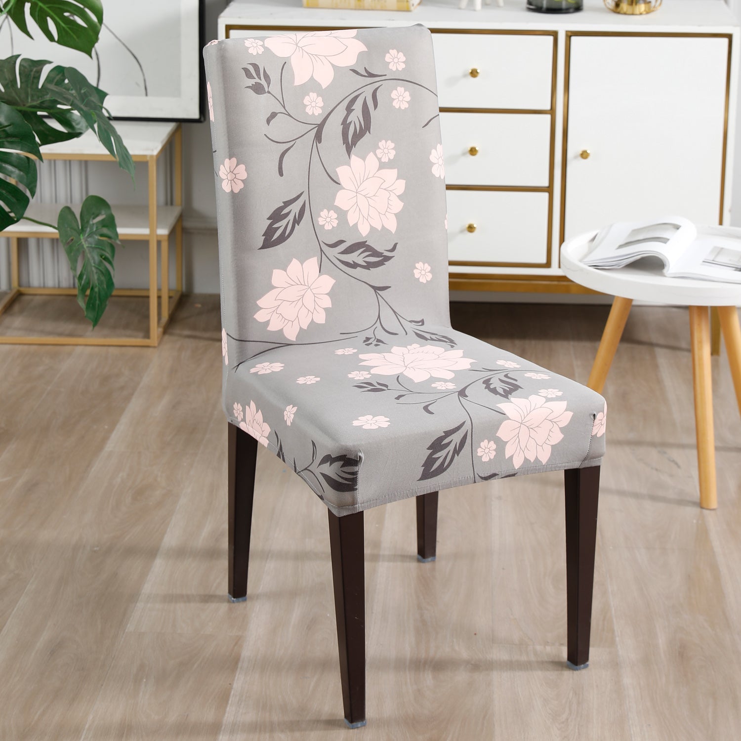 Housse de Chaise Extensible - Gris Dahlia