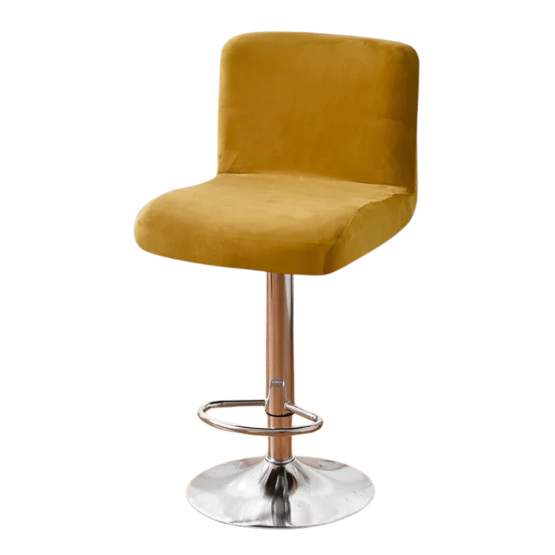 Housse Tabouret de Bar - Velours Jaune