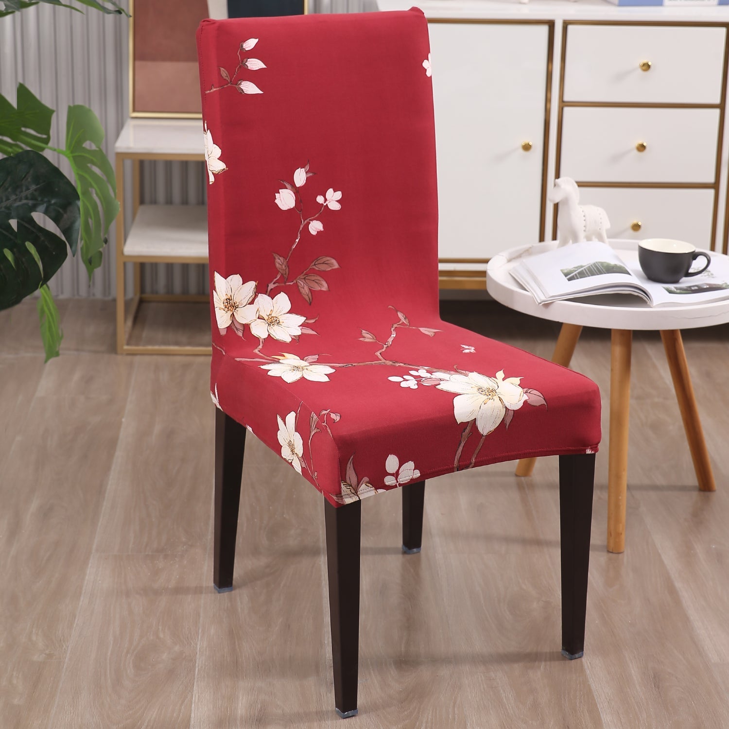 Housse de Chaise Extensible - Blanc Rouge