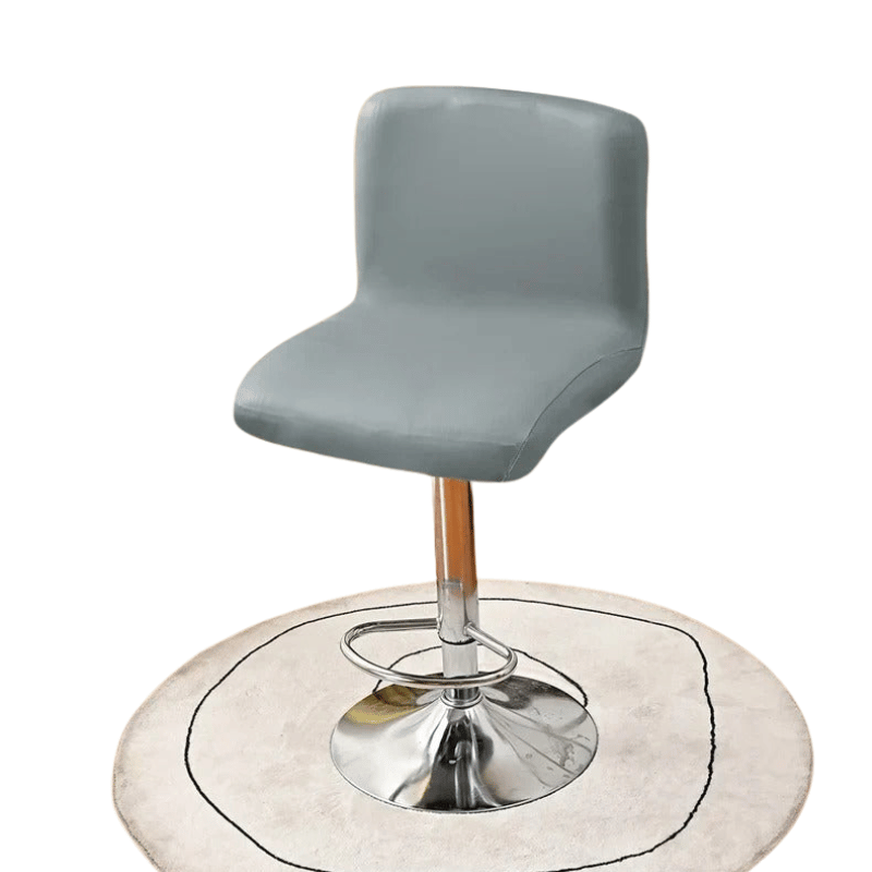 Housse Tabouret de Bar Simili Cuir Imperméable Gris