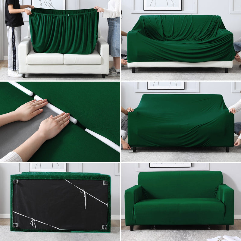 Housse de Canapé Extensible - Vert Bouteille