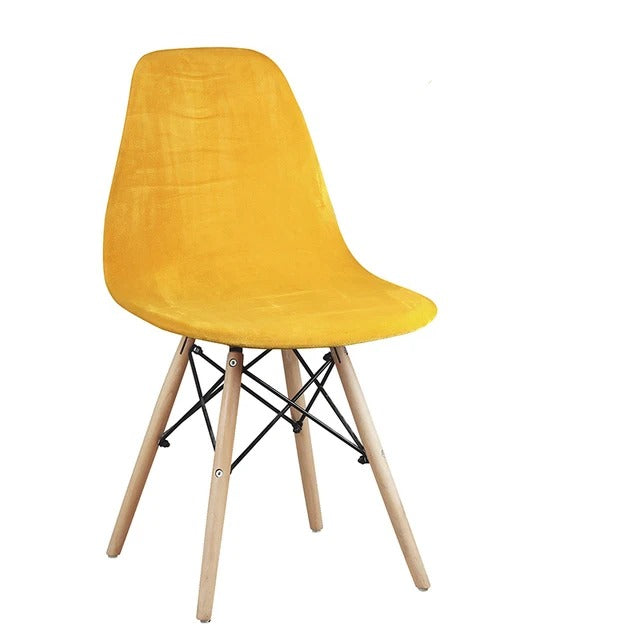 Housse de Chaise Scandinave - Velours Jaune - Sahara