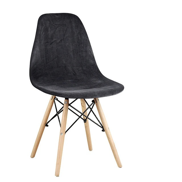 Housse de Chaise Scandinave - Velours Noir - Éclipse