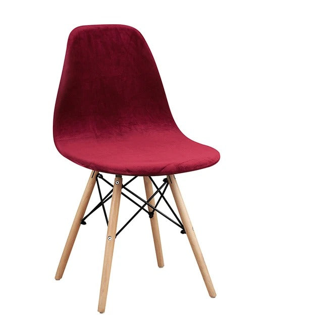 Housses de Chaises Scandinaves - Velours Rouge Bordeaux