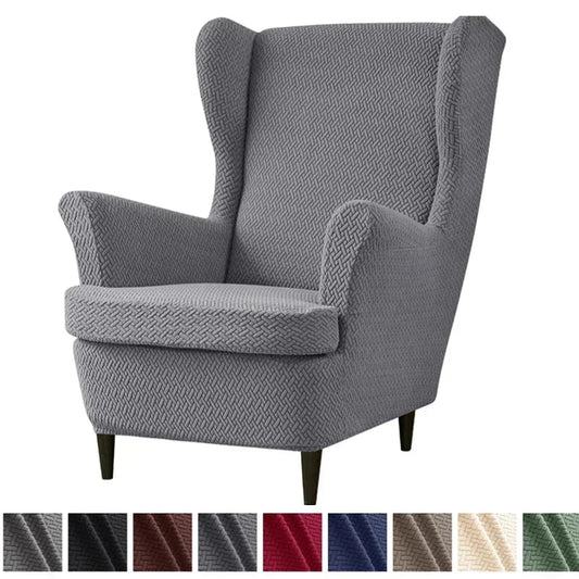 Housse Fauteuil Club - Housse Repose Pieds - Motif Chevrons