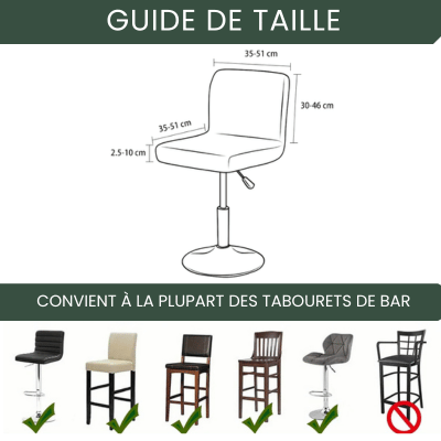 Housse de Tabouret Bar Extensible Imperméable Motif Feuille