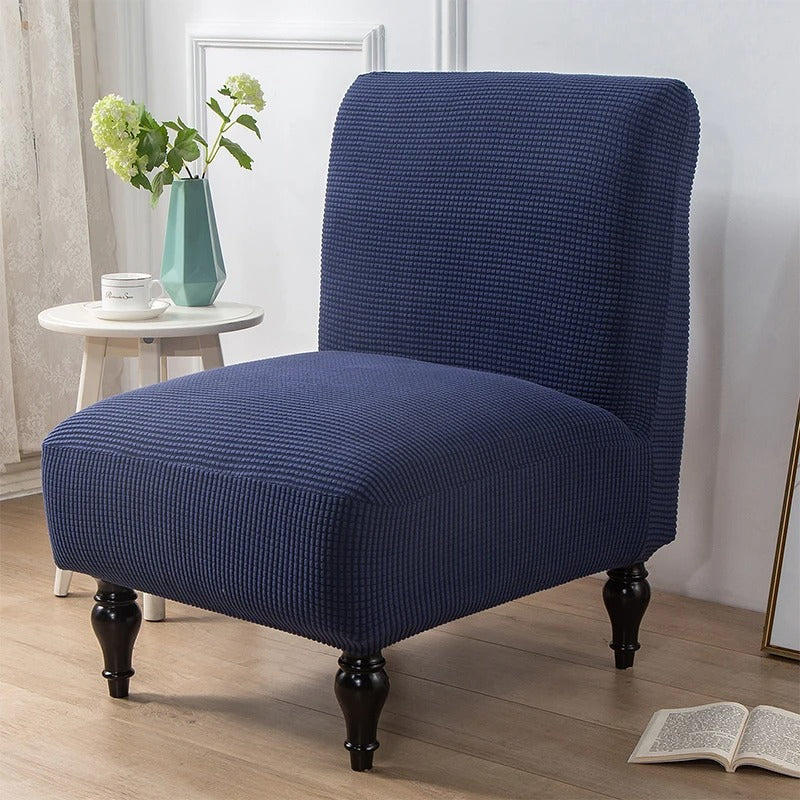 Housse Fauteuil Crapaud Velours - Bleu Nuit