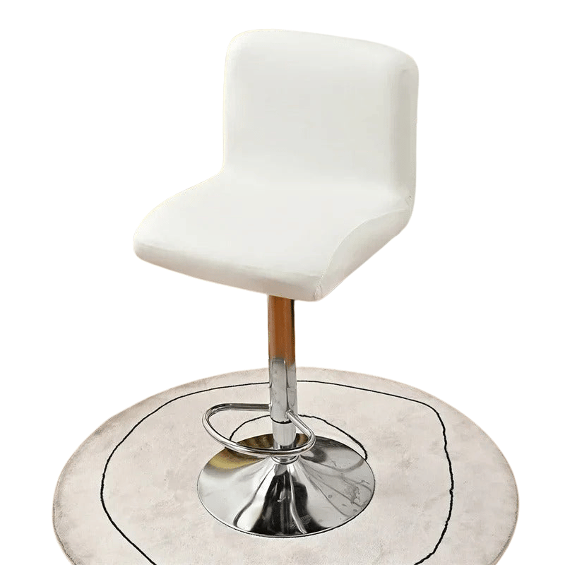 Housse Tabouret de Bar Simili Cuir Imperméable Blanc