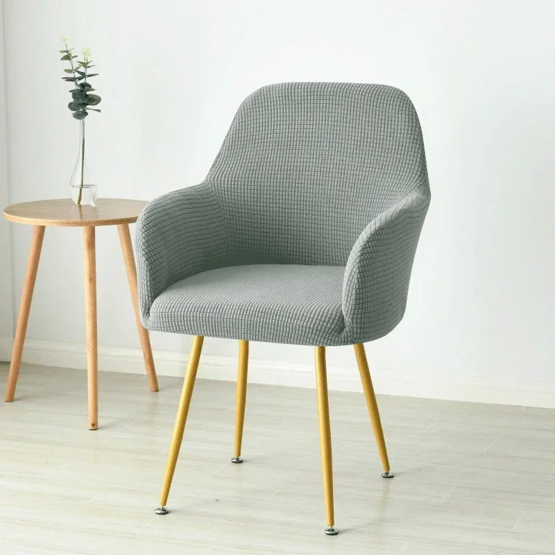 Housse de Chaise Scandinave - Avec Accoudoirs - Gris Clair