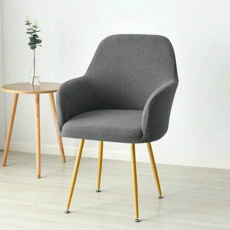 Housse de Chaise Scandinave Avec Accoudoirs Gris