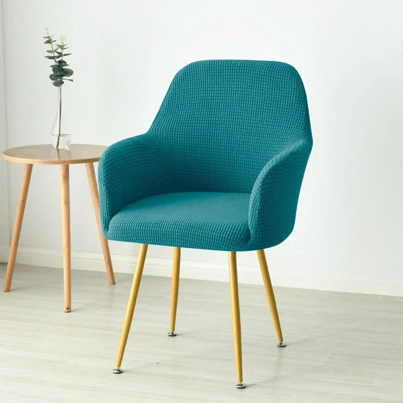 Housse de Chaise Scandinave - Avec Accoudoirs - Bleu Canard