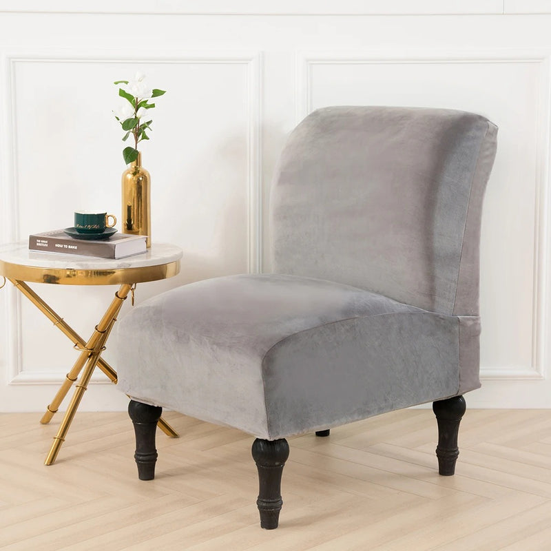 Housse Fauteuil Crapaud - Velours - Gris Anthracite