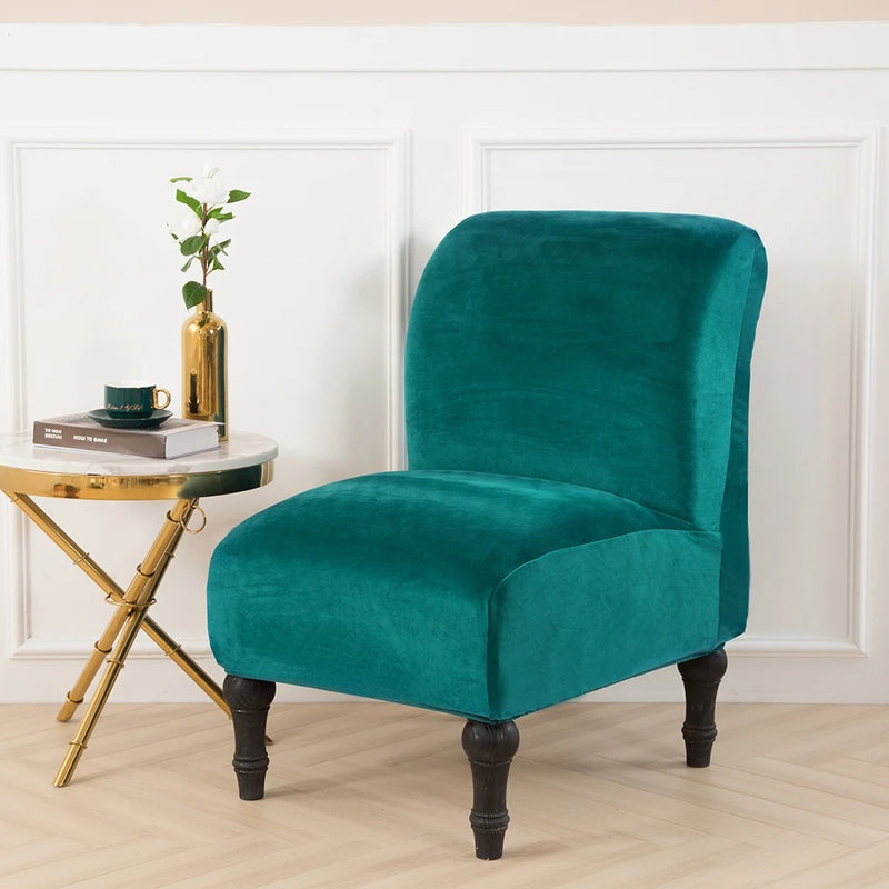 Housse Fauteuil Crapaud - Velours - Bleu Canard