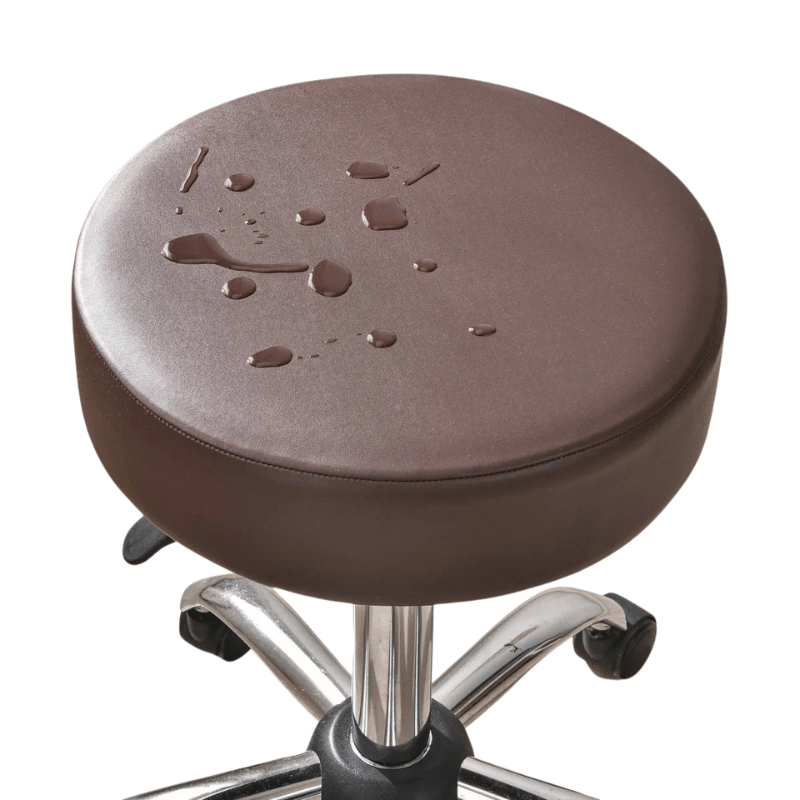 Housse Tabouret de Bar Rond Imperméable - Marron