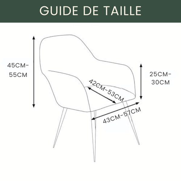 Housse de Chaise Scandinave - Avec Accoudoirs - Gris