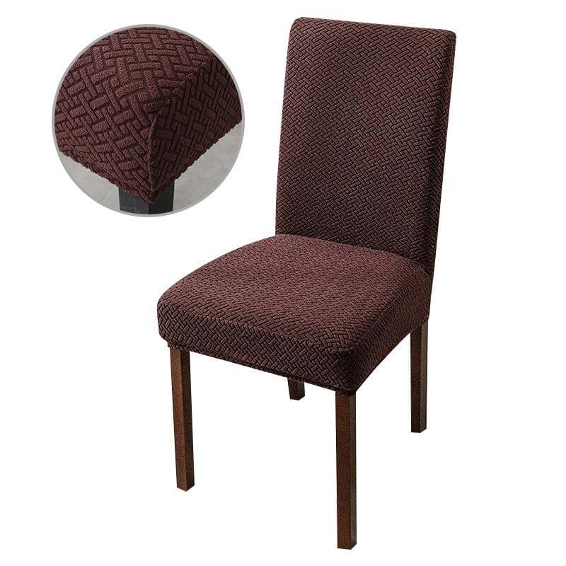 Housse de Chaise Arabica marron chocolat avec tissu texturé élégant pour salle à manger