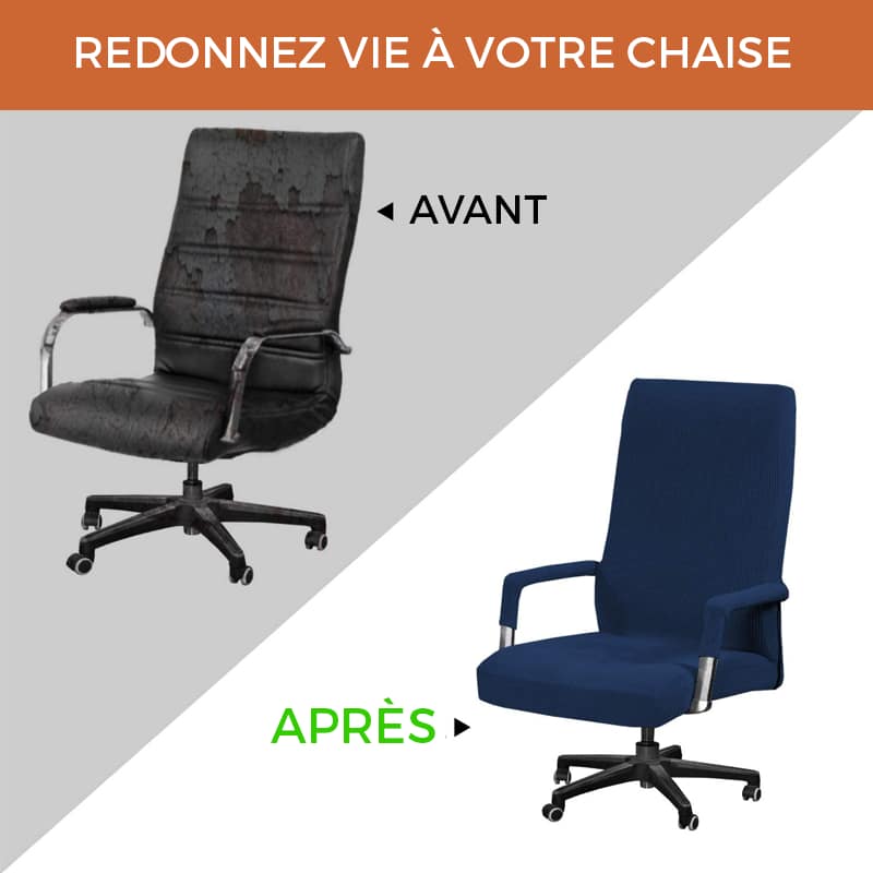 Housse de Chaise de Bureau -  Noir - Housse de Chaise de Bureau