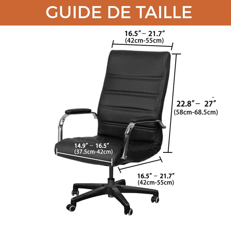 Housse de Chaise de Bureau -  Noir - Housse de Chaise de Bureau