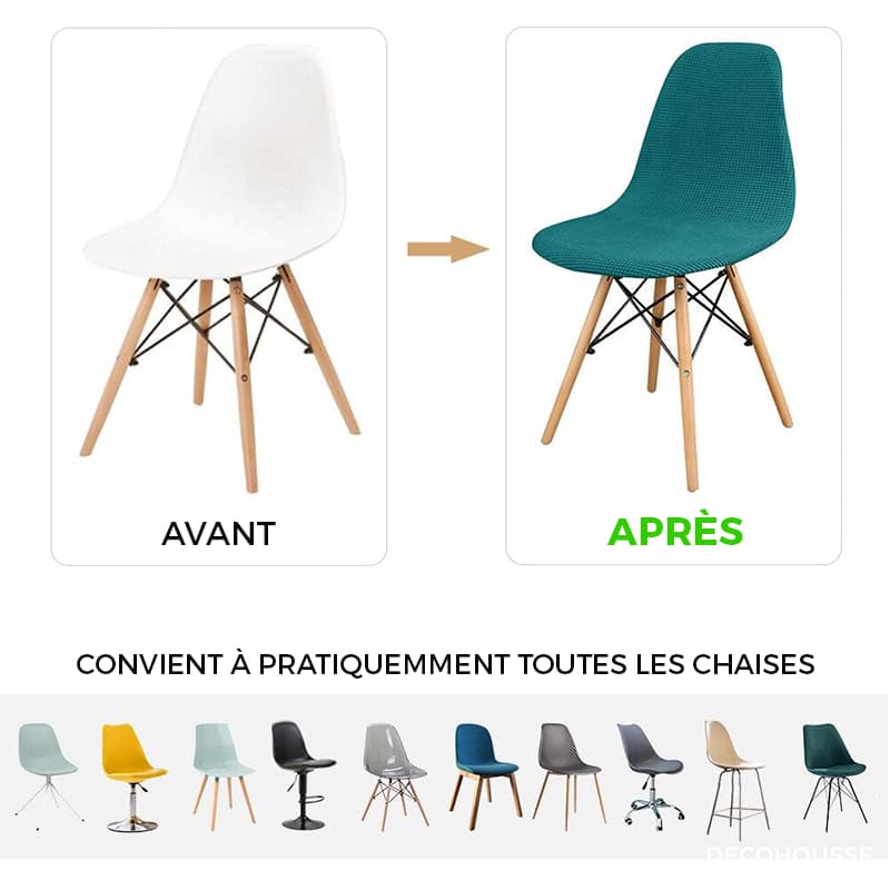 housses de chaises pour chaises scandinaves avant apres