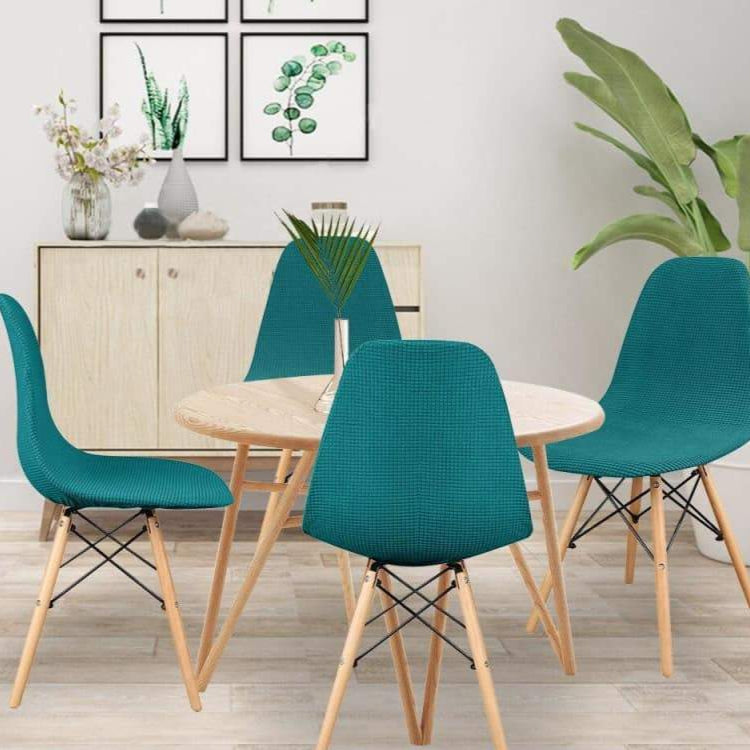 housses de chaises pour chaises scandinaves verte